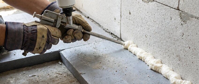 Insulating water pipe with spray foam technique 