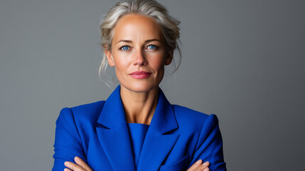 Confident Businesswoman with Crossed Arms, Finance Trust Portrait