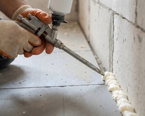 Insulating water pipe with spray foam technique 