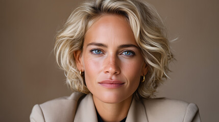 Confident Financial Advisor, Minimalist Professional Studio Portrait