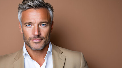 Confident Financial Advisor, Minimalist Professional Studio Portrait