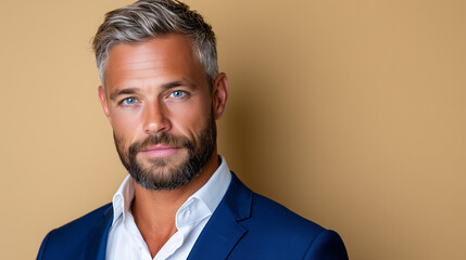 Confident Financial Advisor, Minimalist Professional Studio Portrait