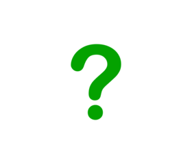 green question mark icon on white background symbolizing inquiry, uncertainty, help, or support in digital interfaces