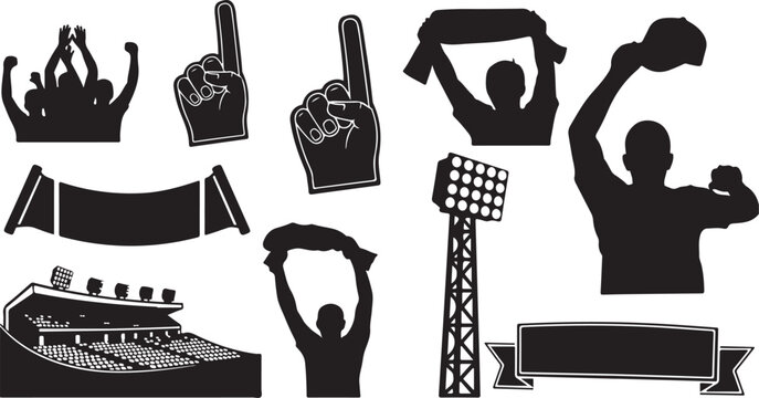 Sports fan celebration graphic elements