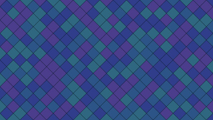 Geometric pattern of interlocking diamonds in shades of blue and purple