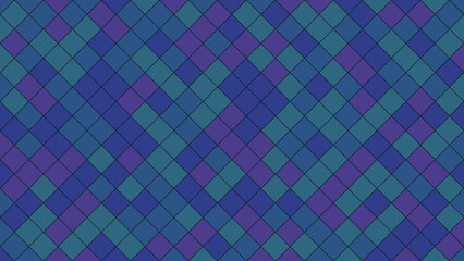 Geometric pattern of interlocking diamonds in shades of blue and purple creates a modern, abstract background.