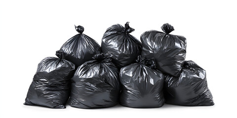 Black plastic bags recycling collection process