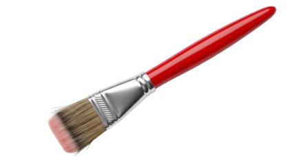 Red Paintbrush on White Background