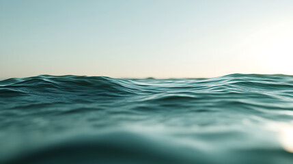 Blue waters ripple under a soft sky, inviting viewers to immerse themselves in the serene scene. A calming seascape offers a sense of tranquility and peace.