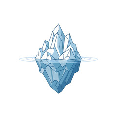 Iceberg with underwater and above water portions