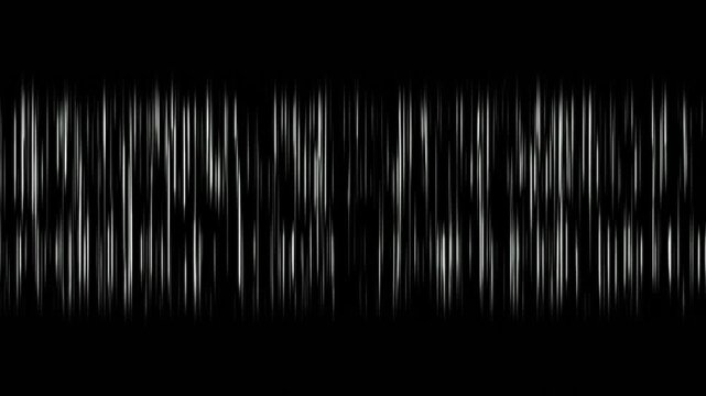 Abstract neon black and white vertical lines background resembling digital matrix code or sound waves