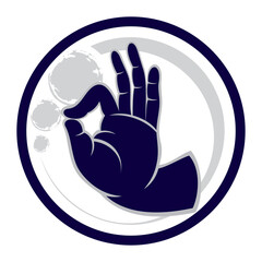 Hand icon illustration. Yoga  hand  closures