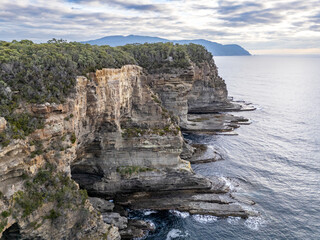 Cliffs near Tasman Arch, Tasmania island
