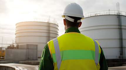 Safetyconscious Worker Standing Protective Gear