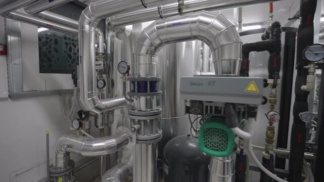 Clean, modern boiler room. Perfectly executed installation.