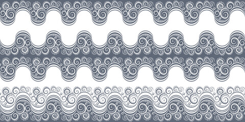 Seamless pattern with swirls. Vector illustration.