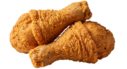 Fried Chicken Drumsticks on White