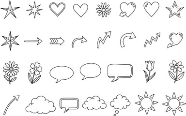 Fototapeta premium Hand drawn icons for chat and web design