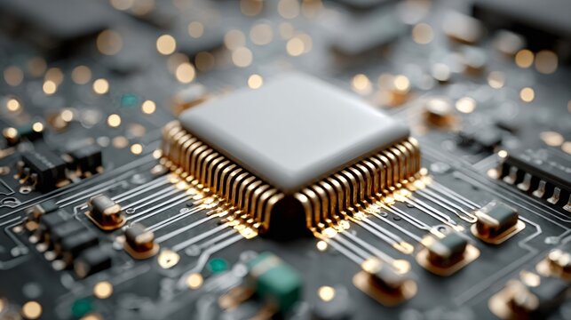 Central processing unit integrating into computer circuit board - Powered by Adobe