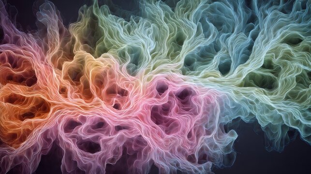 Abstract colorful smoke flowing organic nebula texture