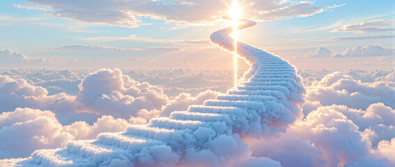aerial view of the clouds, stairway to heaven