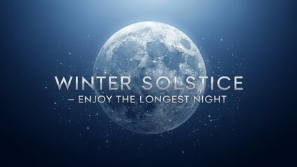 Winter Solstice Night with Full Moon in Starry Sky