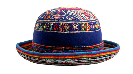 Bolivian bowler hat traditionally worn by cholitas, isolated on a white background