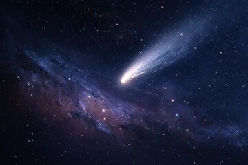 Fototapeta premium Comet soaring through the deep space galaxy