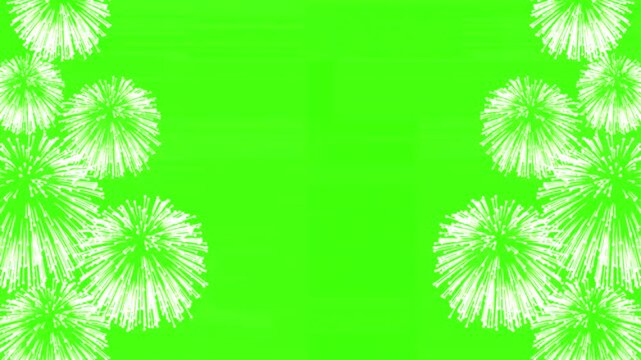 green screen chroma key pyro fireworks animation. overlay for Independence Day, grand finale, award ceremony and festival events celebration
