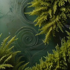 Forest Inspired Biophilic Design with Moss Patterns and Soft Organic Curves