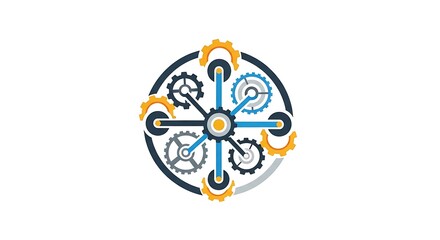 Interconnected gears forming a complex mechanical assembly.