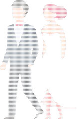 Couple Silhouette Vector Illustration For Wedding Design