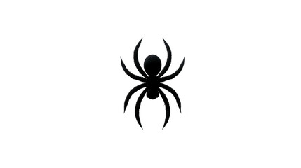 Black spider silhouette, isolated on transparency background, features eight legs and rounded body, perfect for Halloween, nature, or insect themes, evoking mysterious and eerie mood