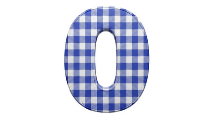 Charming blue white gingham zero Rustic checkered fabric pattern soft puffy 3D texture isolated on black Decorative