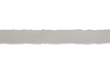 Horizontal strip of torn grey paper isolated on transparent background isolated on transparent background