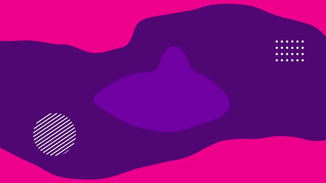 Abstract fluid purple and pink background with organic wavy shapes and geometric elements