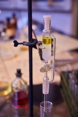 Old laboratory flasks, scientific research in the field of chemistry, medicine or biology.