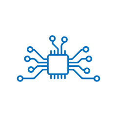 Fototapeta premium CPU microchip technology icon for app interface vector flat design.