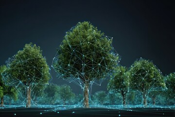 Green energy network and sustainable ecology concept