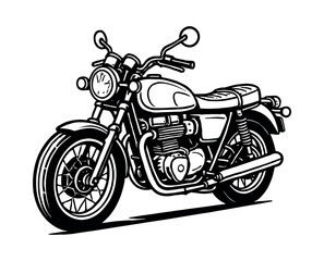 Fototapeta premium Motorcycle design, flat vector illustration, vintage bike, chopper graphic art