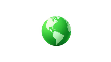 Obraz premium Green earth globe North and South America eco friendly concept environmental awareness sustainability clean energy global conservation isolated on transparency background