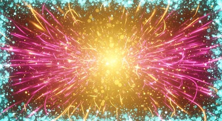 Vibrant Party Explosion Neon Light Burst Background