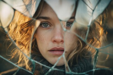 Mental health concept with broken mirror