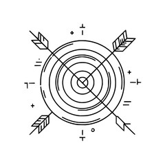 Bullseye Target with Crossed Arrows