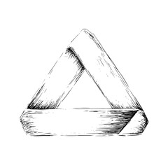 Geometric Triangle Sketch on White Background