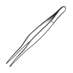 Metal Tweezer Isolated on White Background