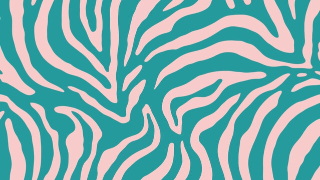 Abstract Zebra Pattern in Pink and Teal for Creative Designs