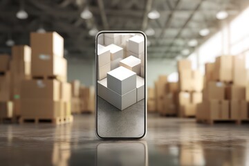 Mobile app warehouse inventory management screen mockup