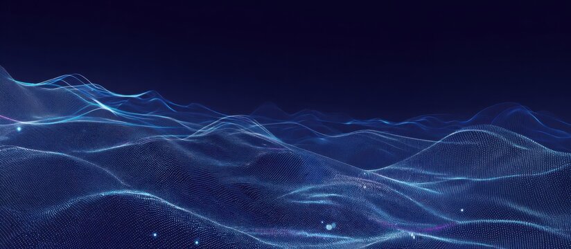 Seamless ultra smooth surface with faint micro line data flow pattern, deep navy and soft electric blue tones, AI data processing concept, high tech - Powered by Adobe