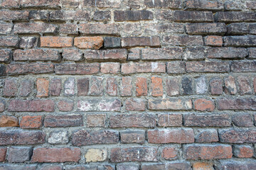 Fototapeta premium Weathered Brick Wall Texture With Rustic Earth Tones For Vintage Architecture Background
